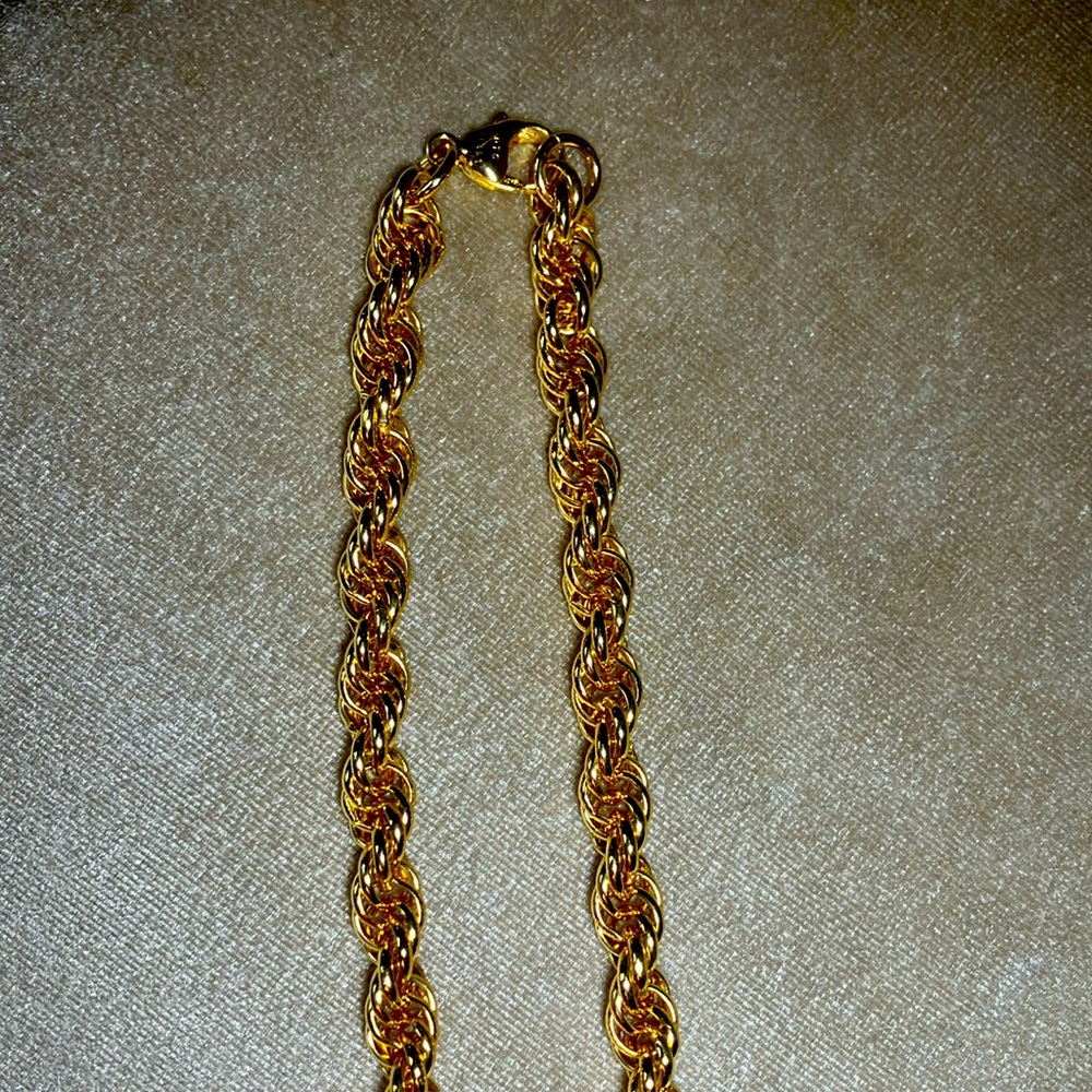 Double crossed unisex Gold chain necklace from Italy